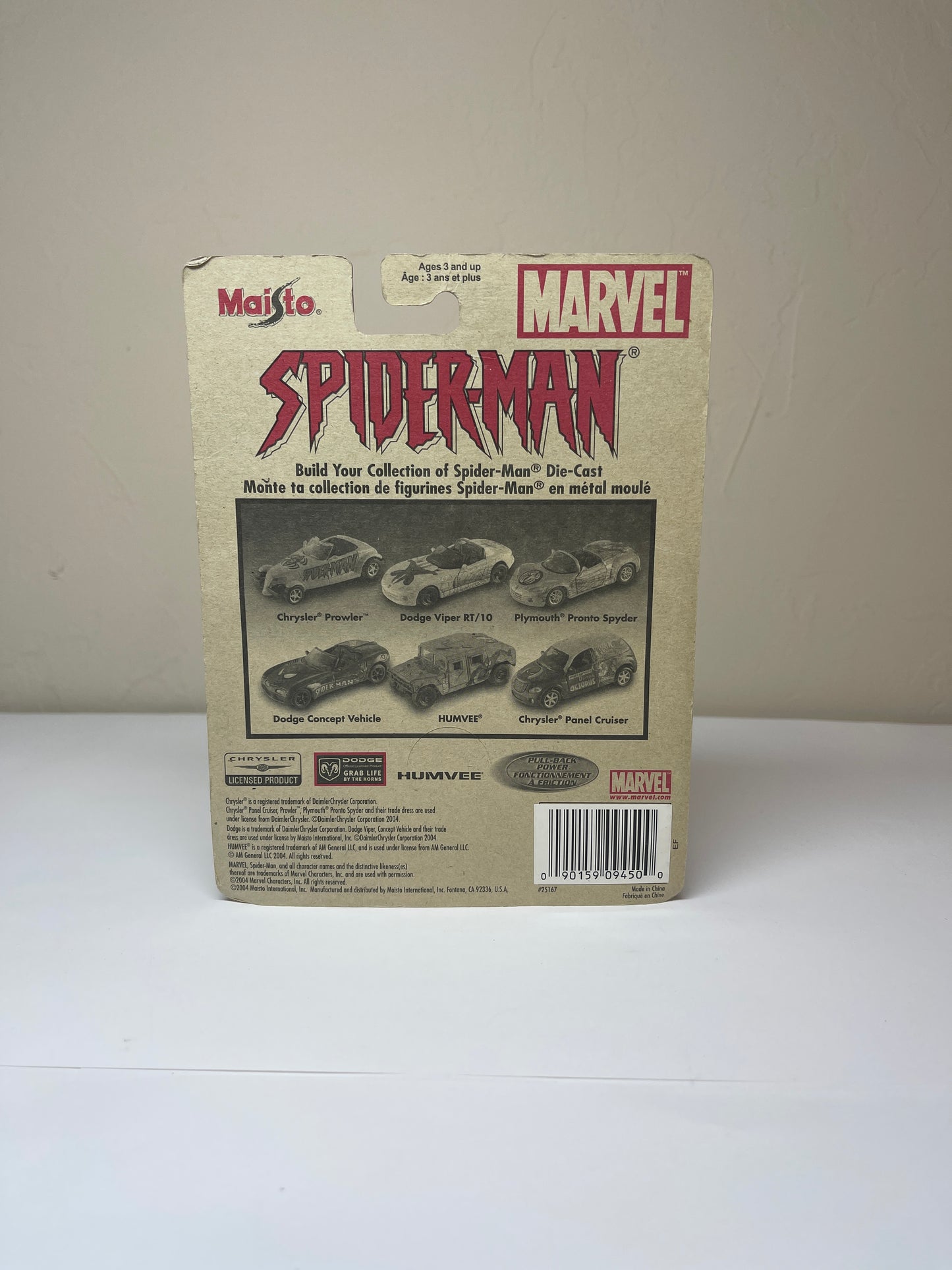Maisto Spider-Man Pull Back Chrysler Prowler