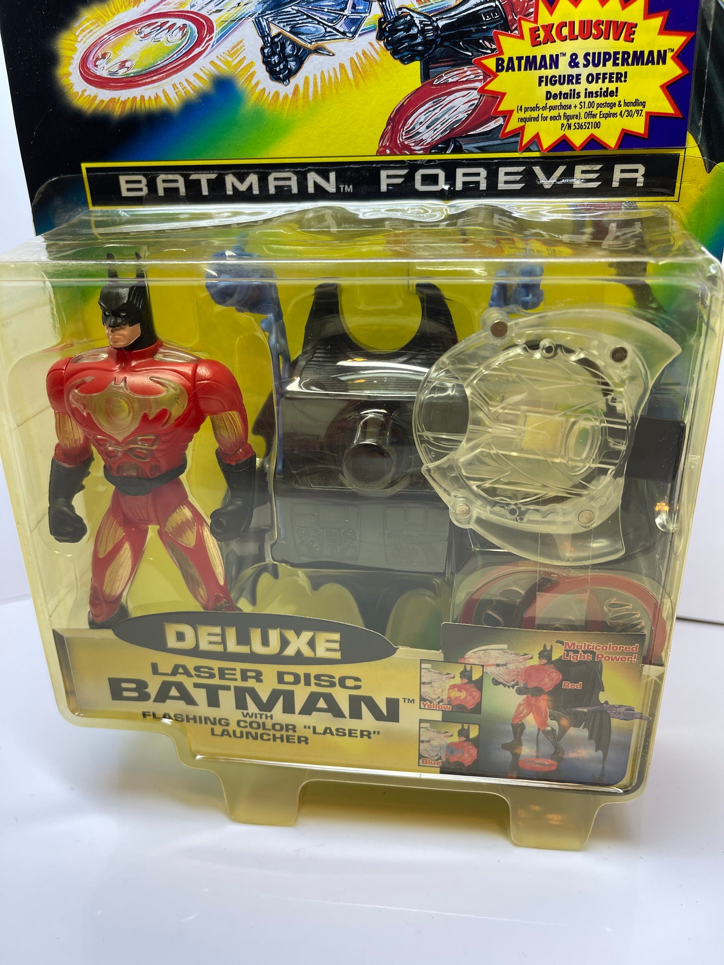 Batman Forever Deluxe Laser Disc Batman with Flashing Color Laser Launcher