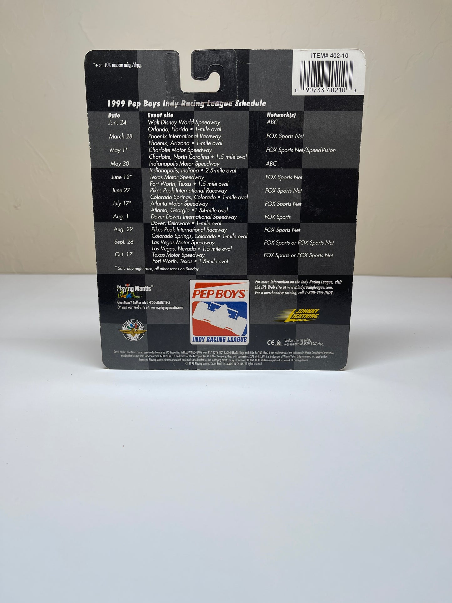 Johnny Lightning Pep Boys Indy Racing League
