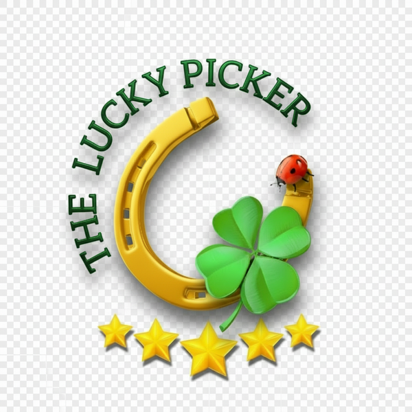 The Lucky Picker logo with bright gold horseshoe